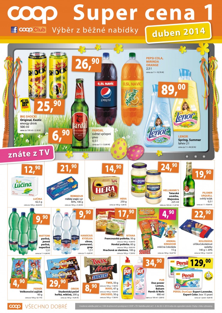 letk COOP Super cena od 1.4.2014 strana 1