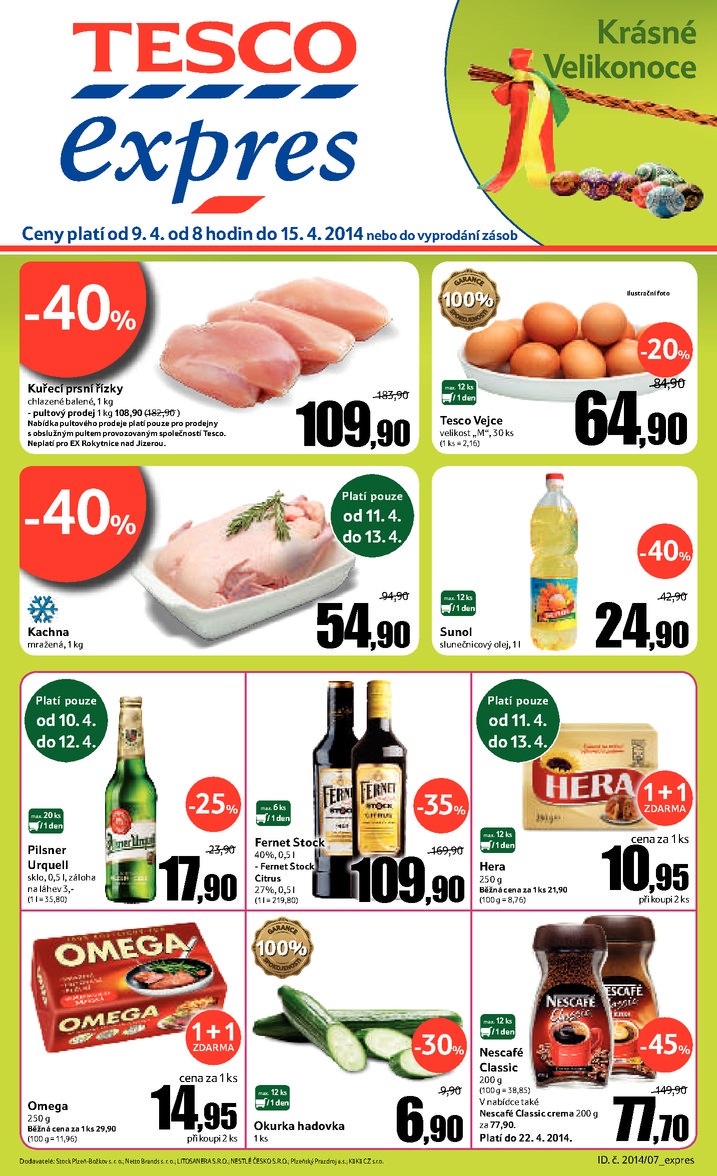 letk Tesco Expres obchody od 9.4.2014 strana 1