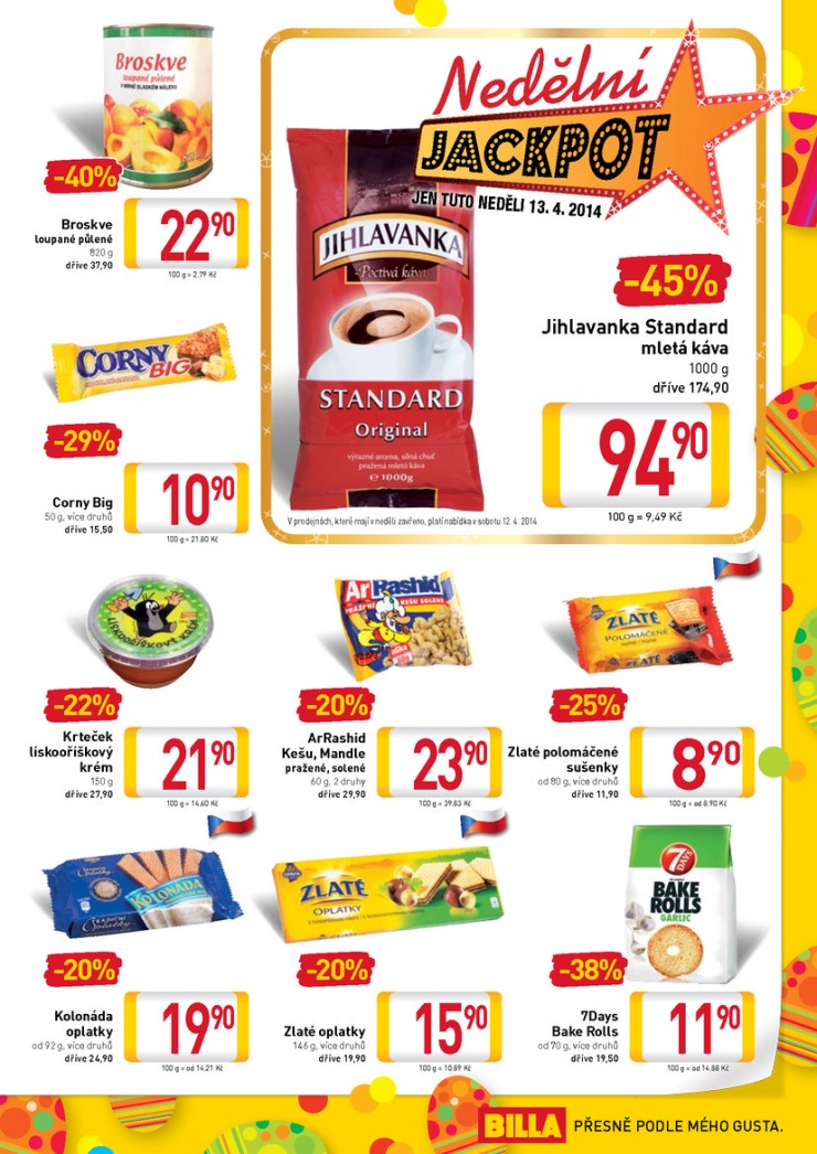 leták Billa velký od 9.4.2014 strana 1 leták Billa velký od 9.4.2014 strana 1