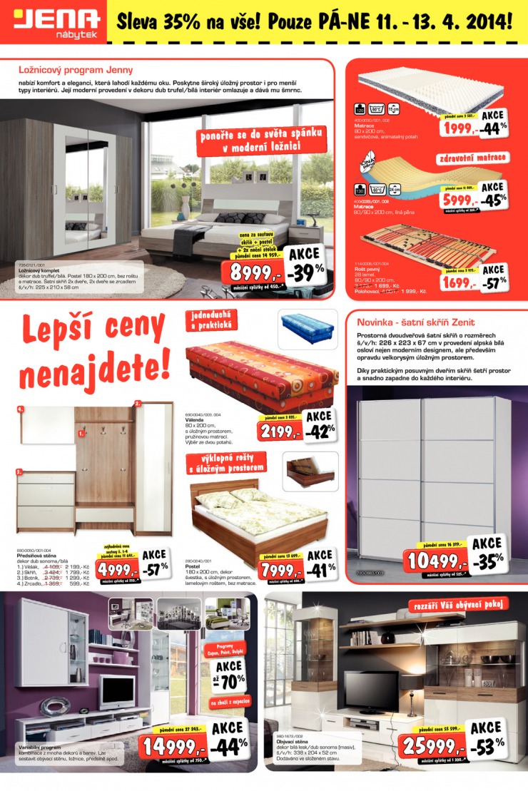 leták Jena nábytek Aktuální leták od 8.4.2014 strana 1 leták Jena nábytek Aktuální leták od 8.4.2014 strana 1