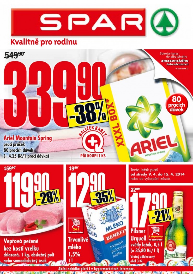 leták Interspar nabídka Spar od 9.4.2014 strana 1