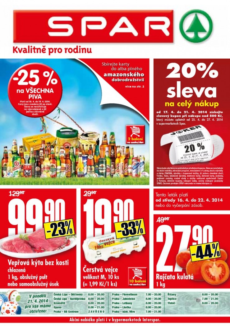 leták Interspar nabídka Spar od 16.4.2014 strana 1