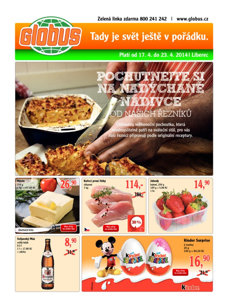 leták Globus Naše noviny od 17.4.2014 strana 1