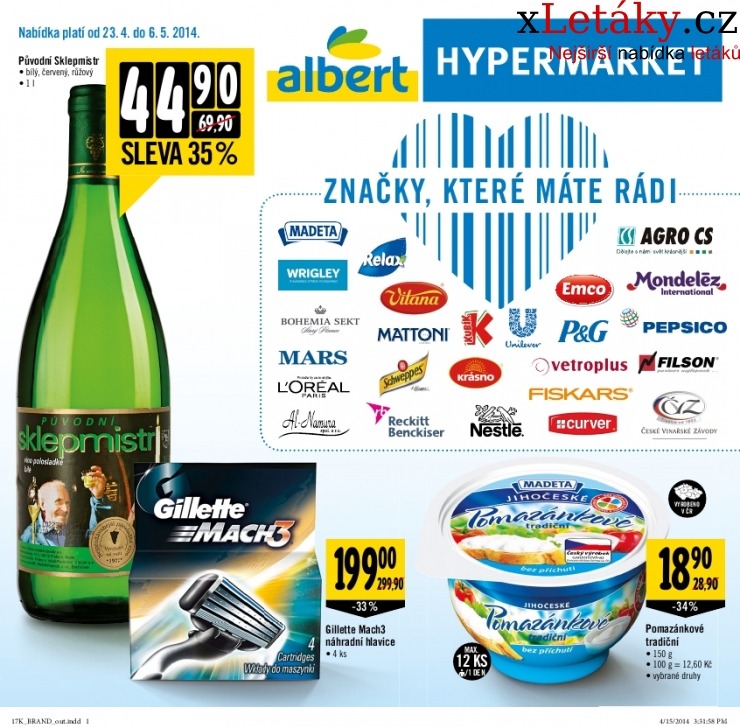 leták Albert hypermarket  - značky leták strana 1