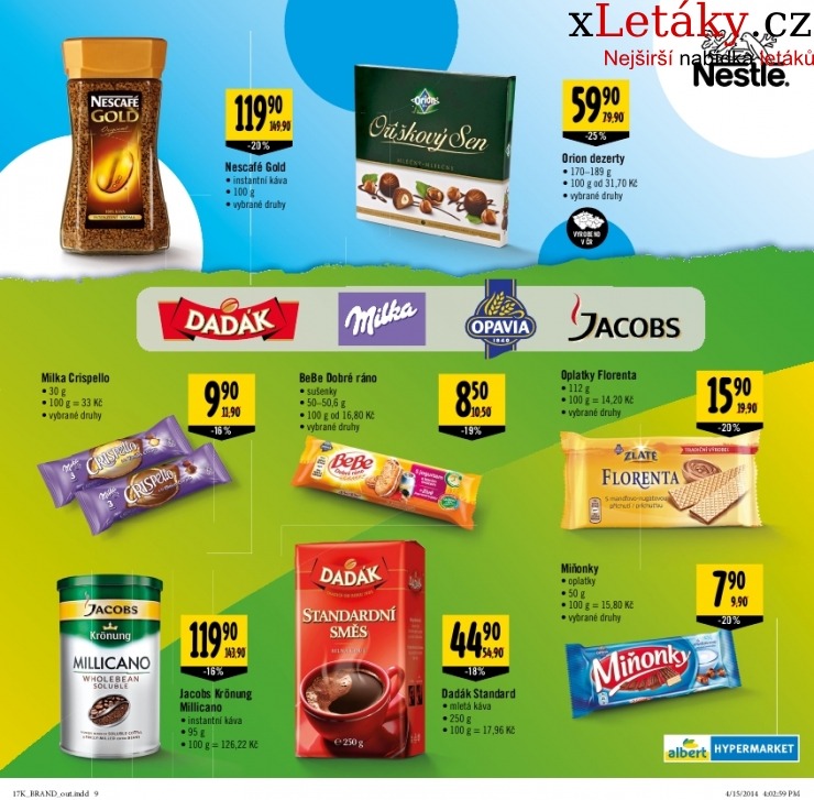 leták Albert hypermarket - značky leták strana 1 leták Albert hypermarket - značky leták strana 1