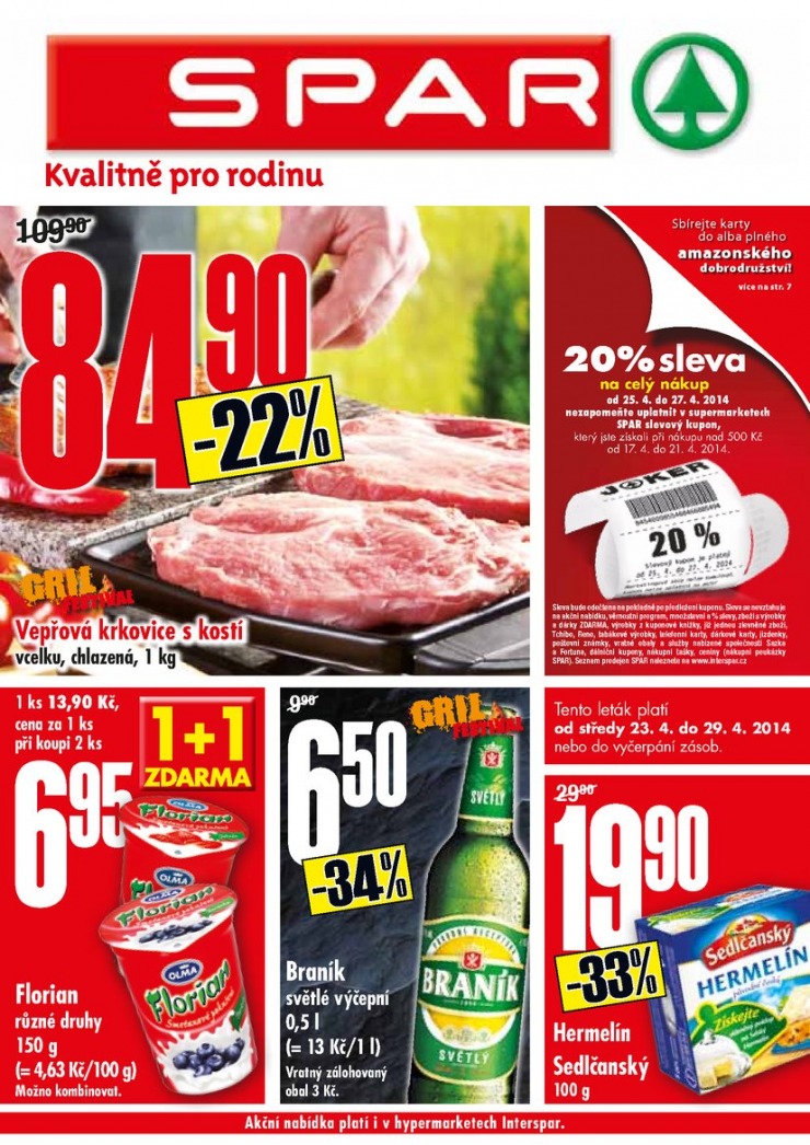 leták Interspar nabídka Spar od 23.4.2014 strana 1