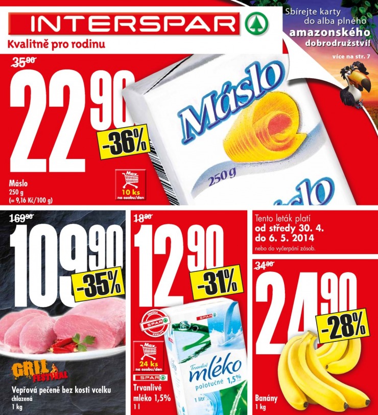 leták Interspar Akční nabídka od 30.4.2014 strana 1