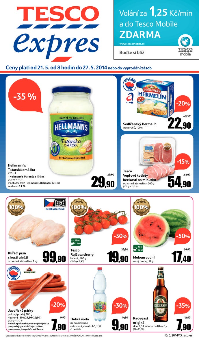 letk Tesco Expres obchody od 21.5.2014 strana 1