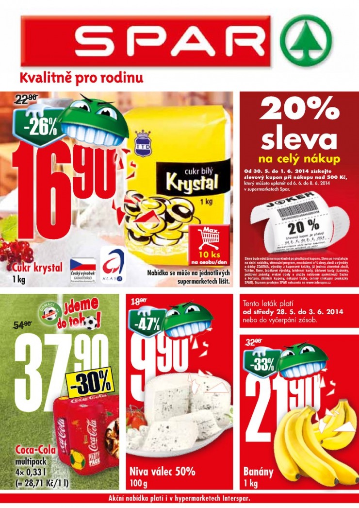 leták Interspar nabídka Spar od 28.5.2014 strana 1