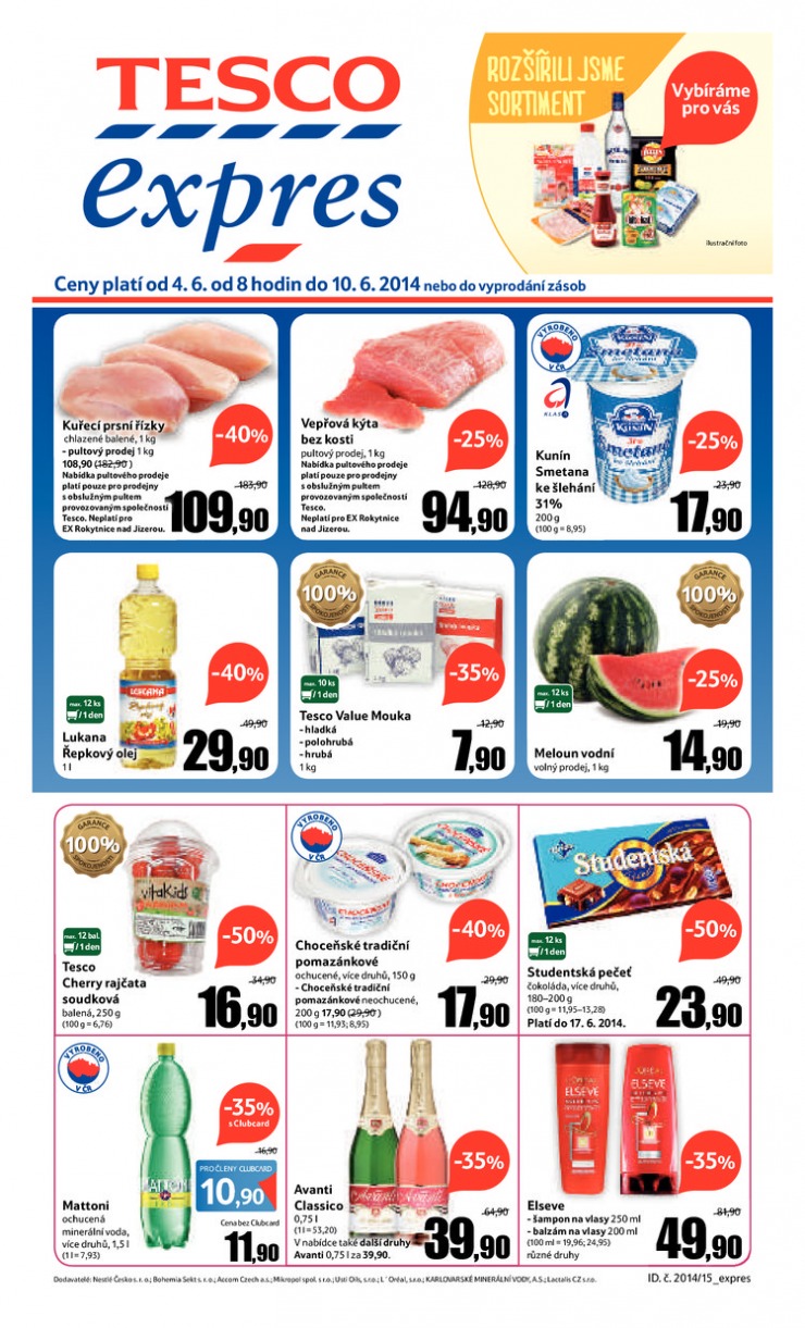 letk Tesco Expres obchody od 4.6.2014 strana 1