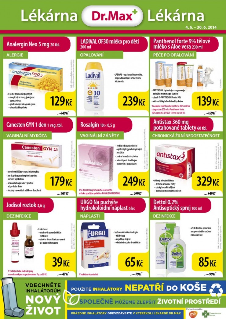leták Dr. Max lékárna Aktuální leták od 4.6.2014 strana 1 leták Dr. Max lékárna Aktuální leták od 4.6.2014 strana 1