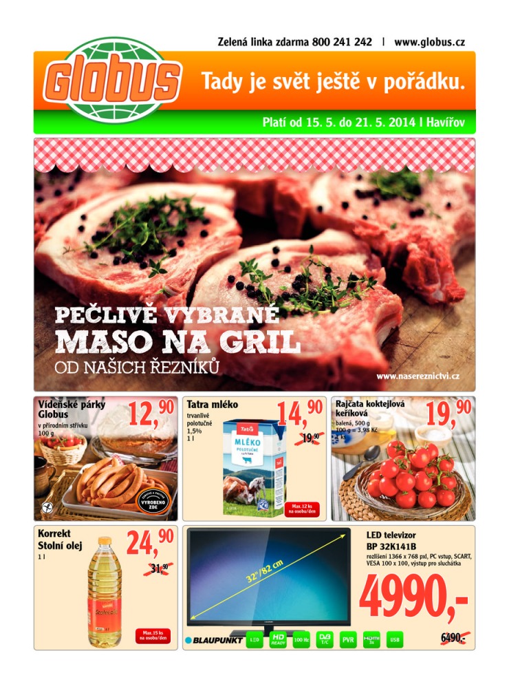 leták Globus Naše noviny od 15.5.2014 strana 1
