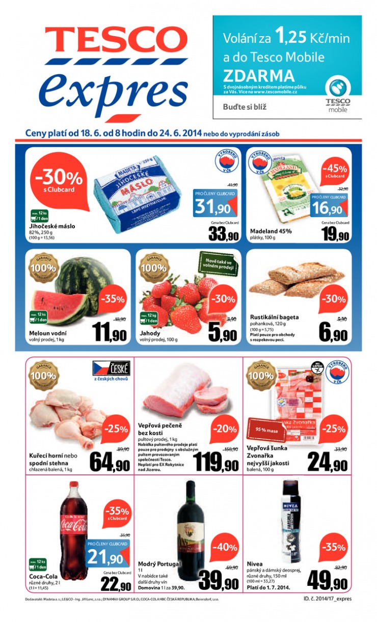 letk Tesco Expres obchody od 18.6.2014 strana 1