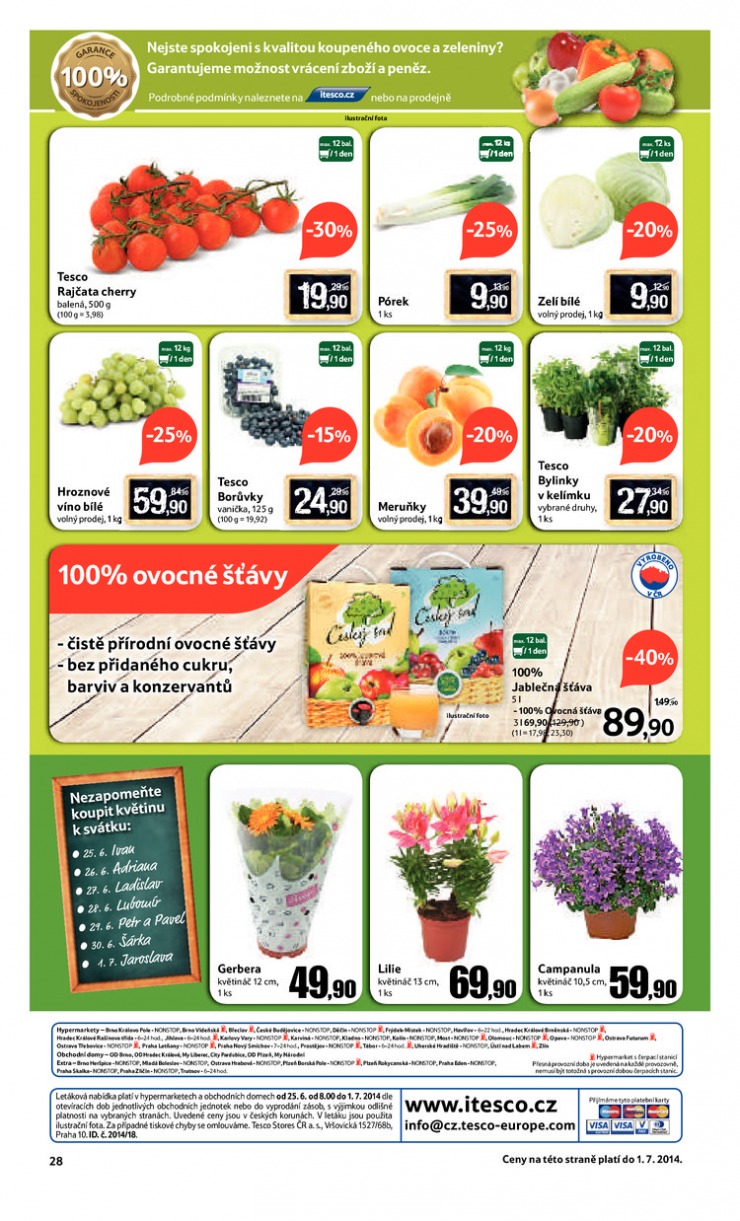 leták Tesco velké hypermarkety od 25.6.2014 strana 1 leták Tesco velké hypermarkety od 25.6.2014 strana 1