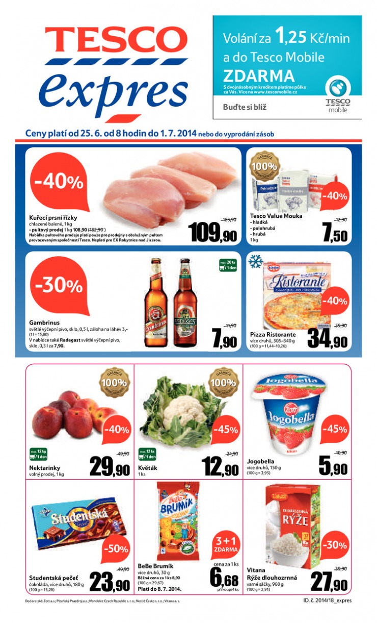 letk Tesco Expres obchody od 25.6.2014 strana 1