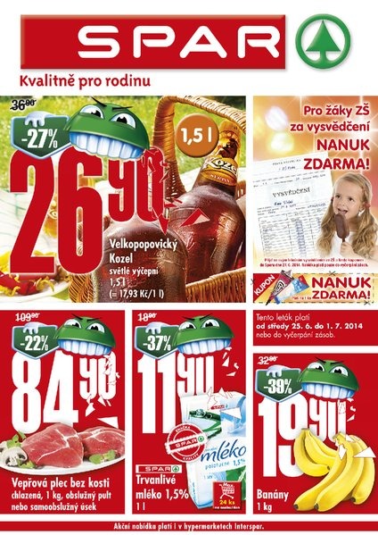 leták Interspar nabídka Spar od 25.6.2014 strana 1 leták Interspar nabídka Spar od 25.6.2014 strana 1