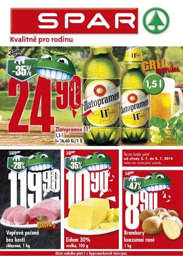 leták Interspar nabídka Spar od 2.7.2014 strana 1