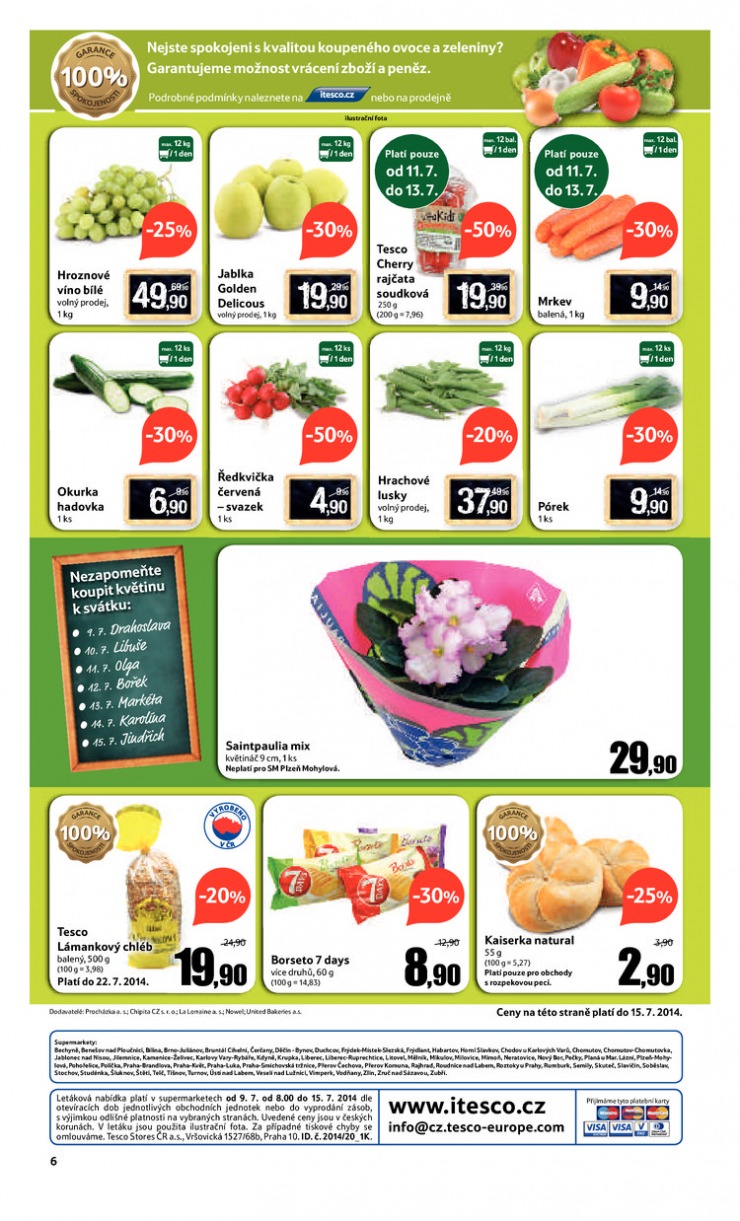 leták Tesco supermarkety od 9.7.2014 strana 1 leták Tesco supermarkety od 9.7.2014 strana 1