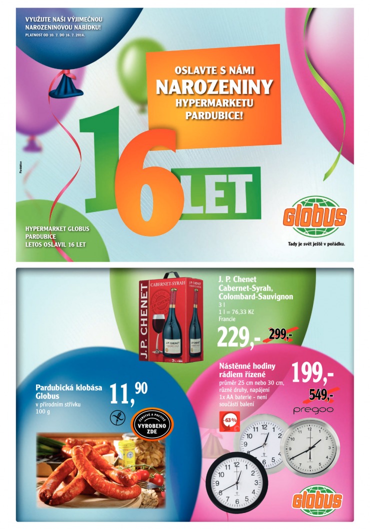 leták Globus Narozeniny od 10.7.2014 strana 1 leták Globus Narozeniny od 10.7.2014 strana 1