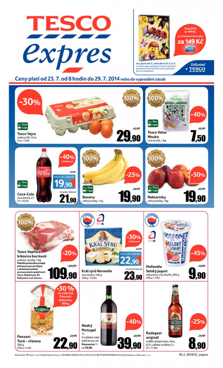 letk Tesco Expres obchody od 23.7.2014 strana 1