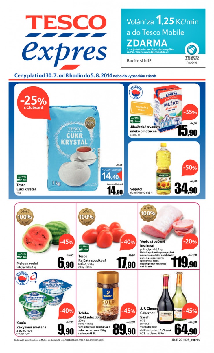 letk Tesco Expres obchody od 30.7.2014 strana 1