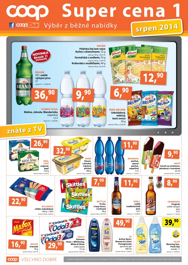 letk COOP Super cena od 1.8.2014 strana 1