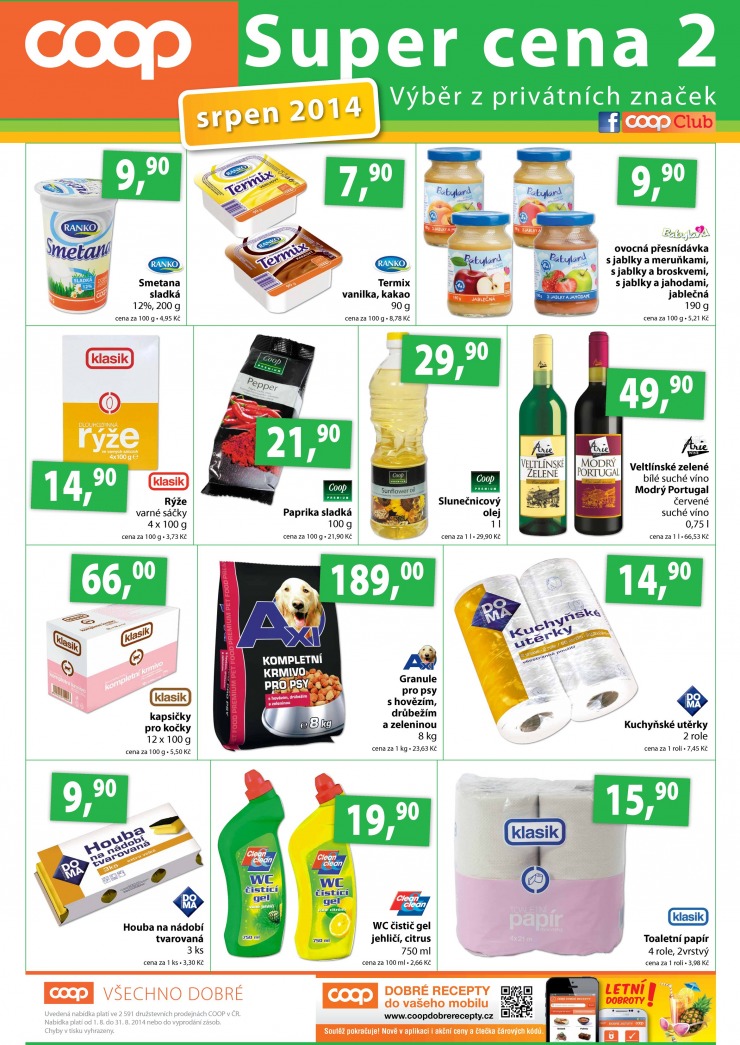 leták COOP Super cena od 1.8.2014 strana 1 leták COOP Super cena od 1.8.2014 strana 1