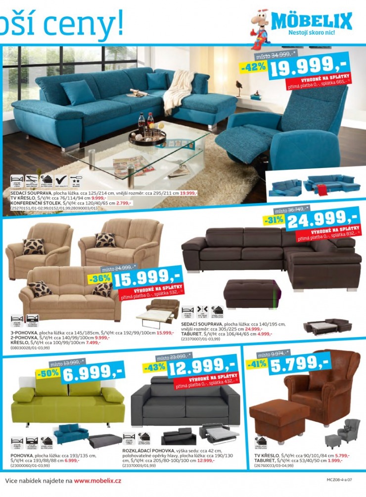 let�k Mobelix Aktu�ln� prospekt od 4.8.2014 strana 1