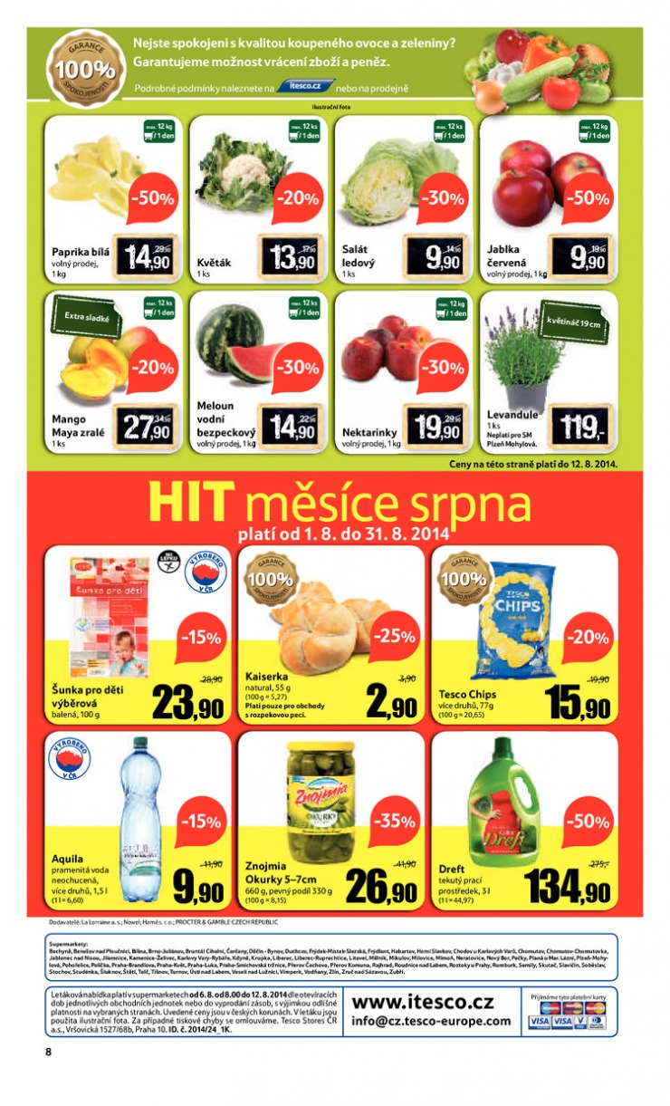 leták Tesco supermarkety od 6.8.2014 strana 1 leták Tesco supermarkety od 6.8.2014 strana 1