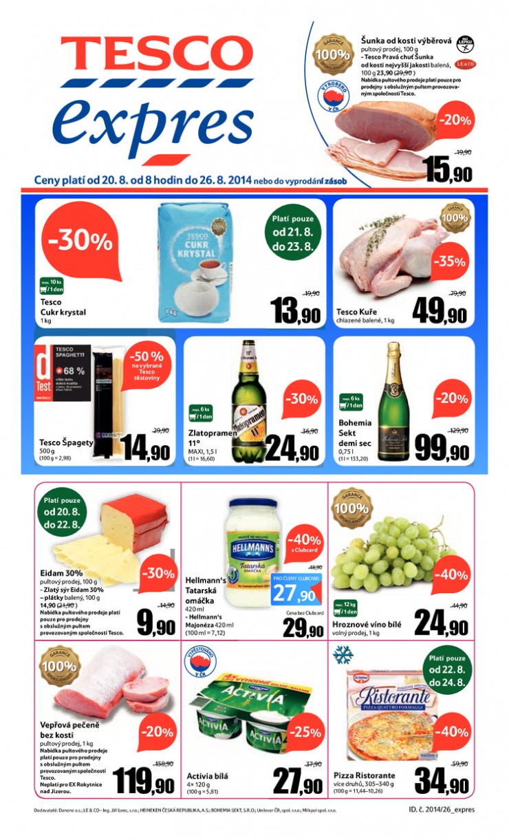 letk Tesco Expres obchody od 20.8.2014 strana 1