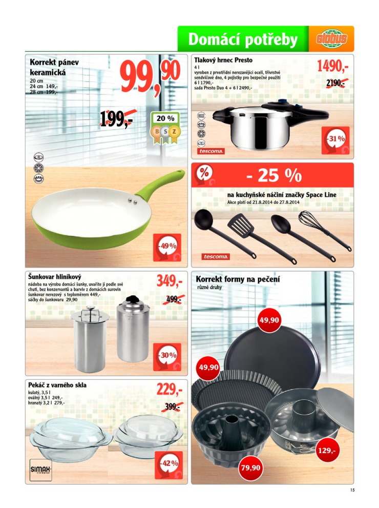 leták Globus Naše noviny od 21.8.2014 strana 1 leták Globus Naše noviny od 21.8.2014 strana 1