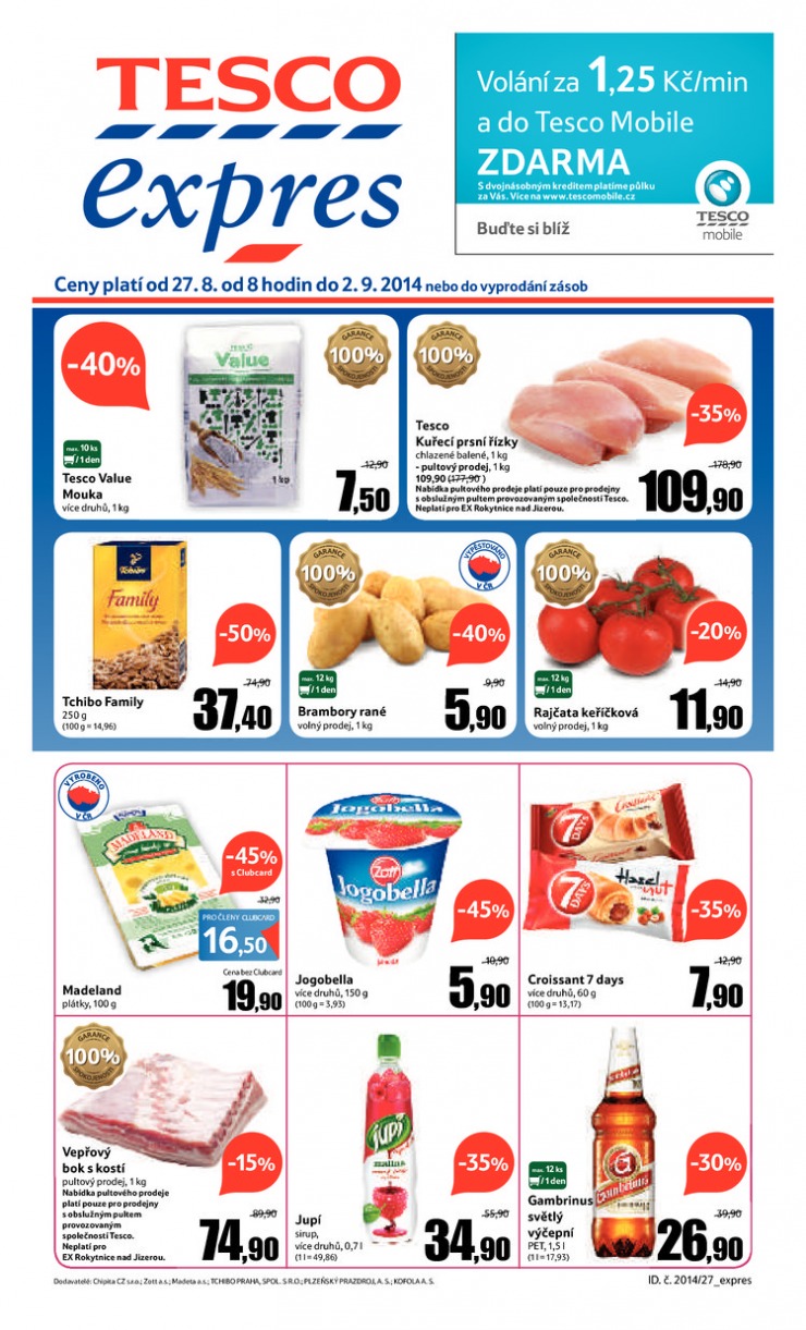 letk Tesco Expres obchody od 27.8.2014 strana 1