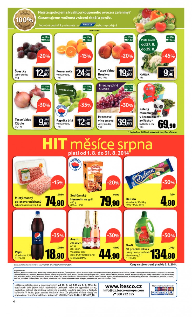 leták Tesco supermarkety od 27.8.2014 strana 1 leták Tesco supermarkety od 27.8.2014 strana 1