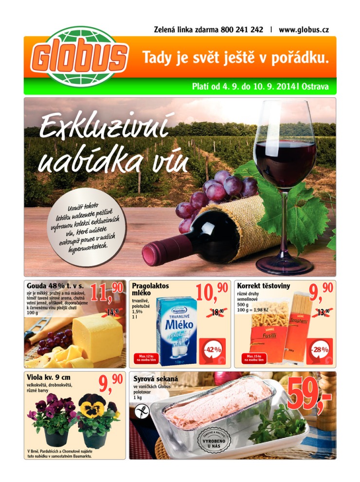 leták Globus Naše noviny od 4.9.2014 strana 1