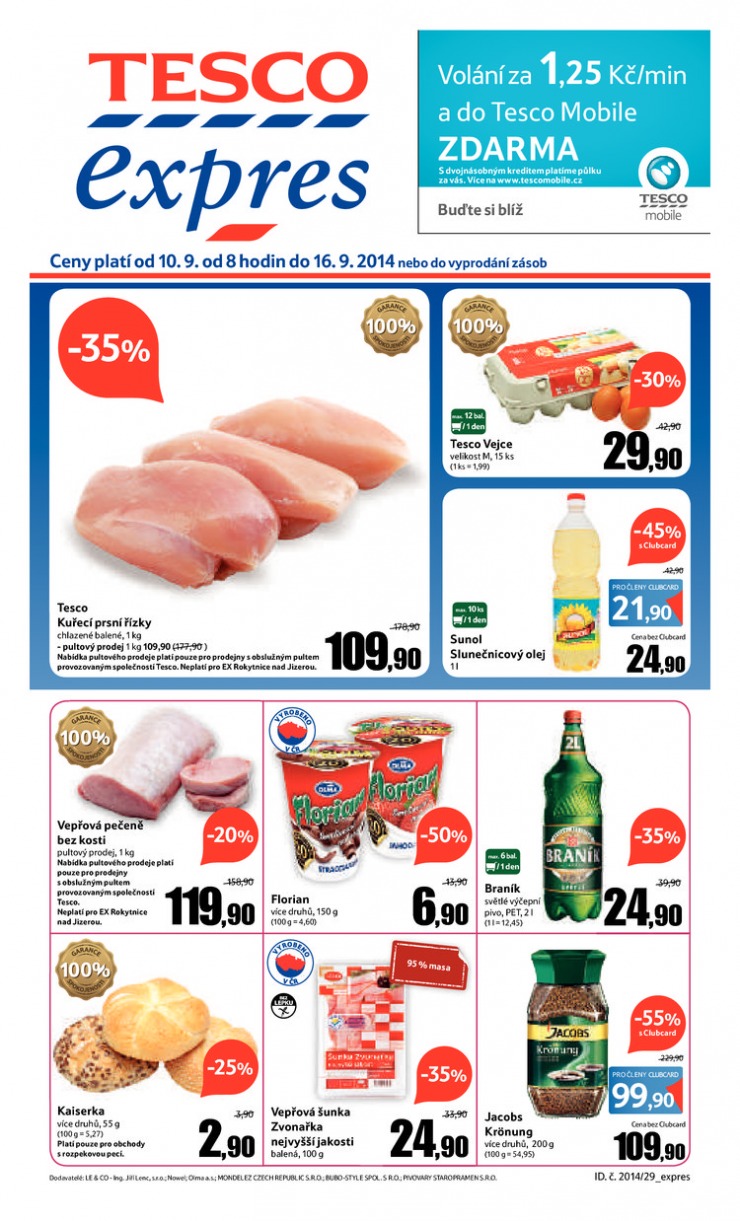 letk Tesco Expres obchody od 10.9.2014 strana 1