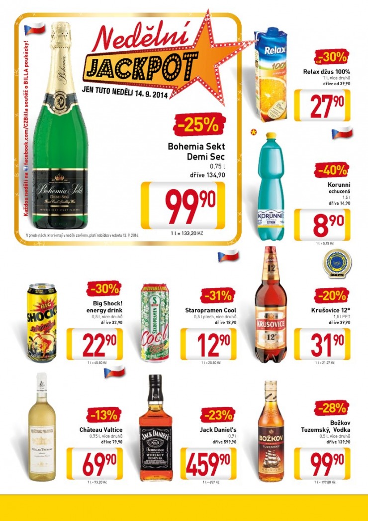 let�k Billa vybran� prodejny od 10.9.2014 strana 1