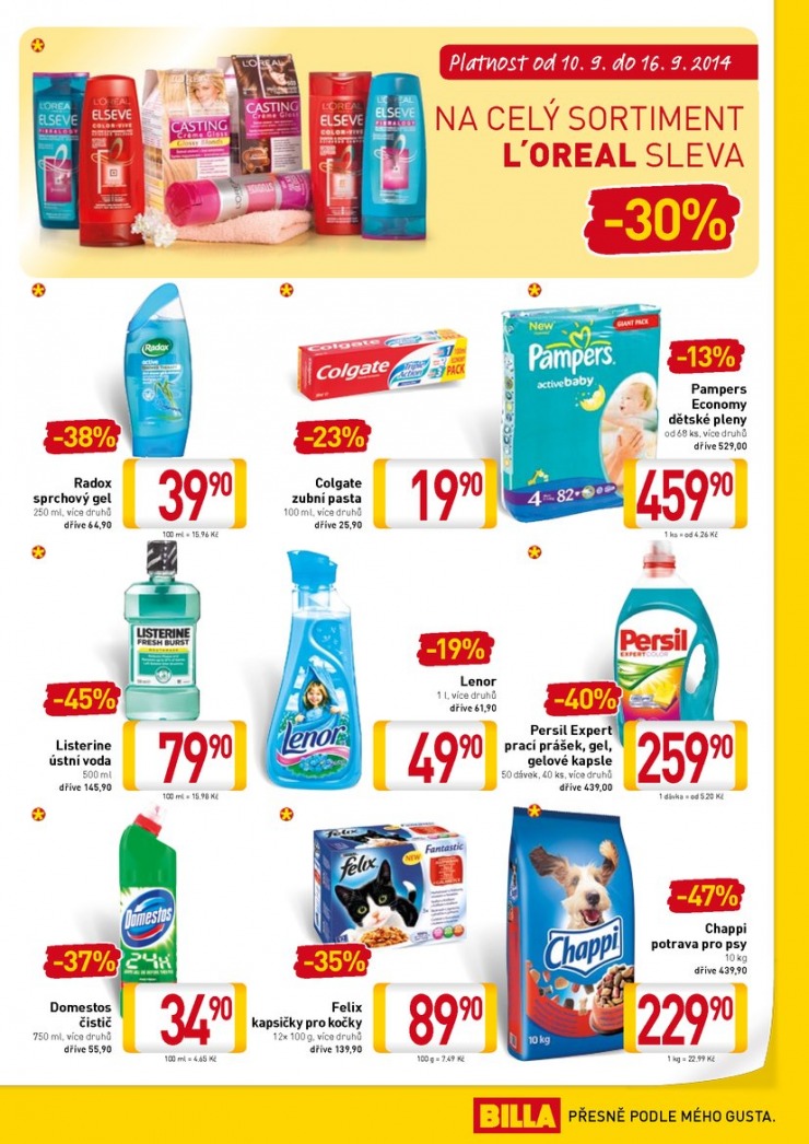 let�k Billa vybran� prodejny od 10.9.2014 strana 1