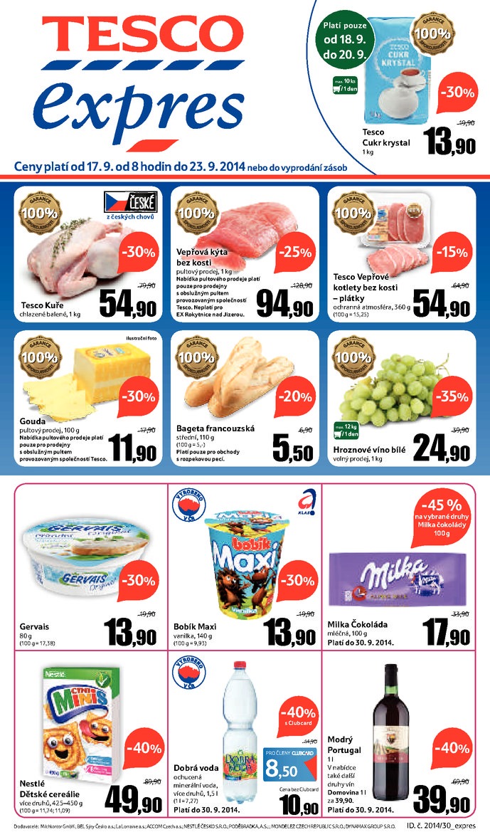 letk Tesco Expres obchody od 17.9.2014 strana 1