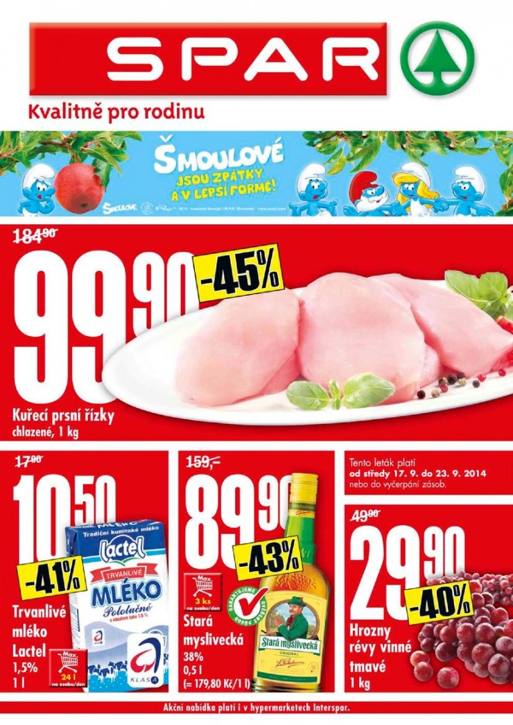 leták Interspar nabídka Spar od 17.9.2014 strana 1 leták Interspar nabídka Spar od 17.9.2014 strana 1