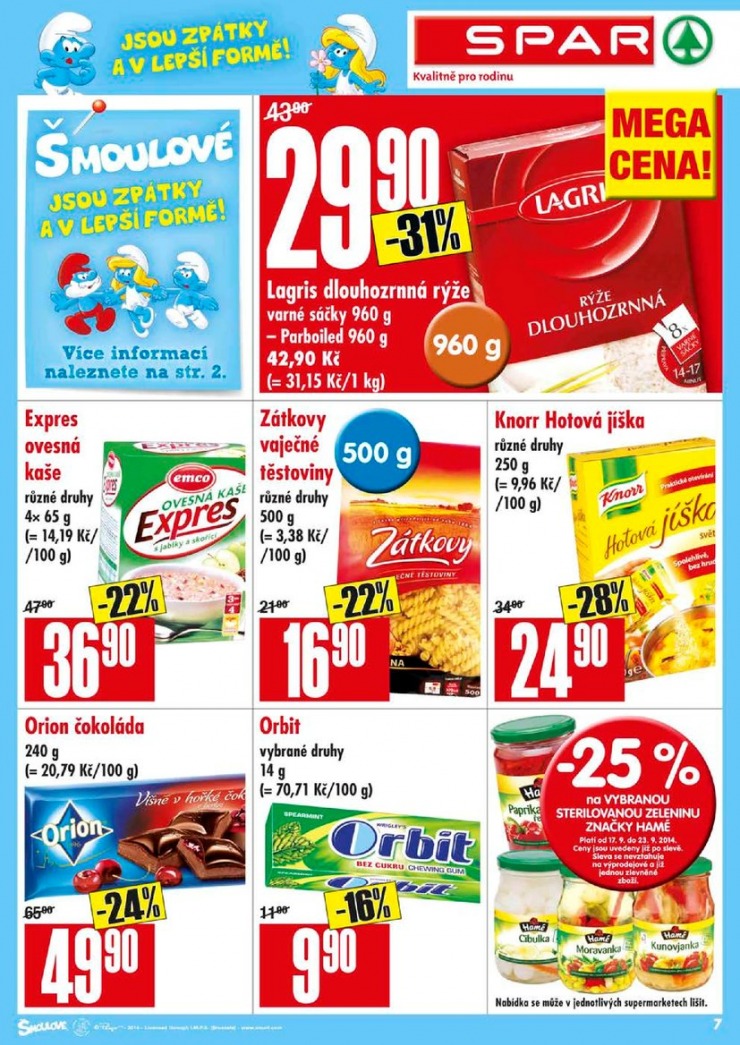 leták Interspar nabídka Spar od 17.9.2014 strana 1 leták Interspar nabídka Spar od 17.9.2014 strana 1