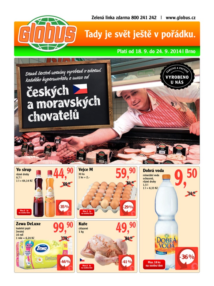leták Globus Naše noviny od 18.9.2014 strana 1