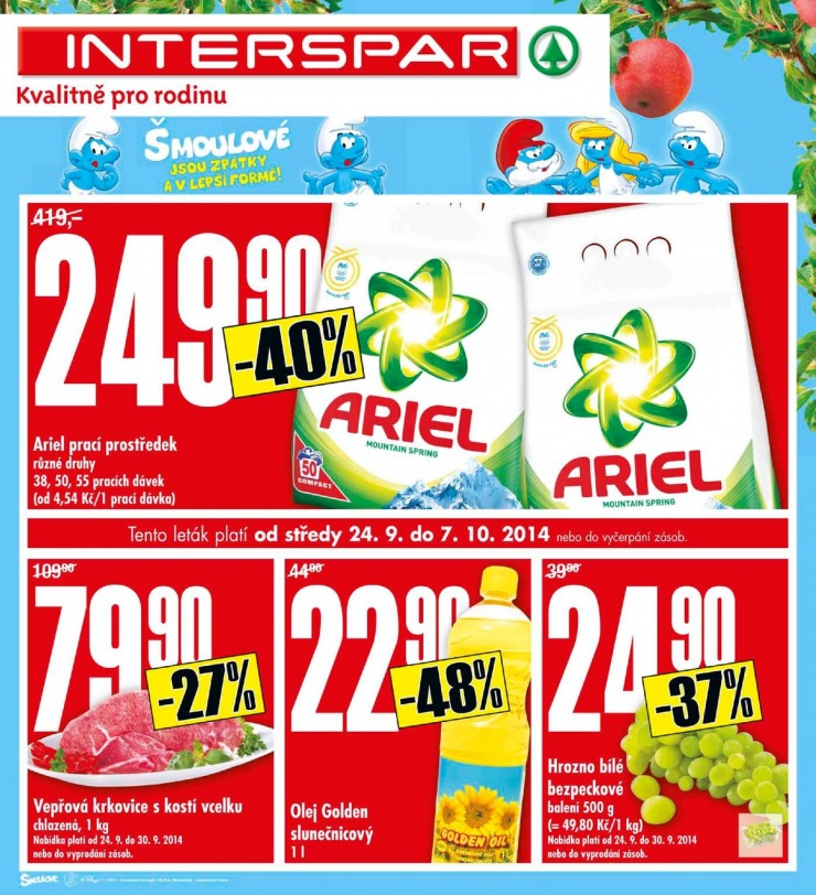 leták Interspar Akční nabídka od 24.9.2014 strana 1