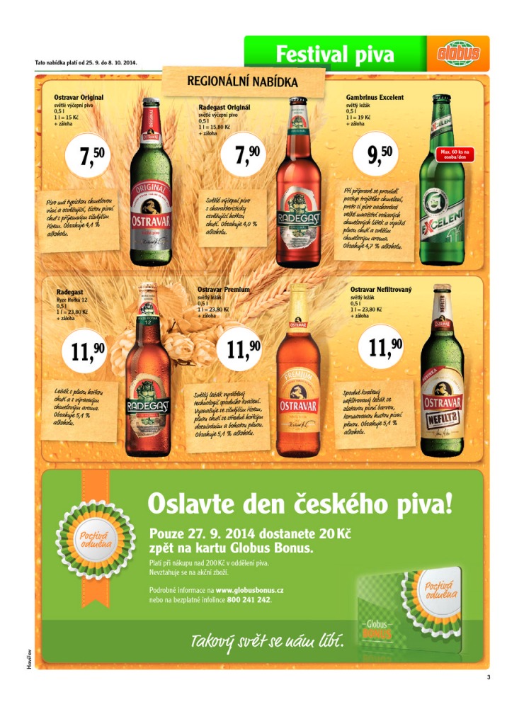 leták Globus Naše noviny od 25.9.2014 strana 1 leták Globus Naše noviny od 25.9.2014 strana 1