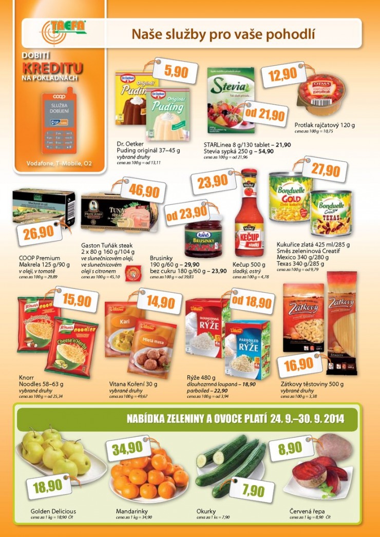 leták COOP Trefa od 24.9.2014 strana 1 leták COOP Trefa od 24.9.2014 strana 1