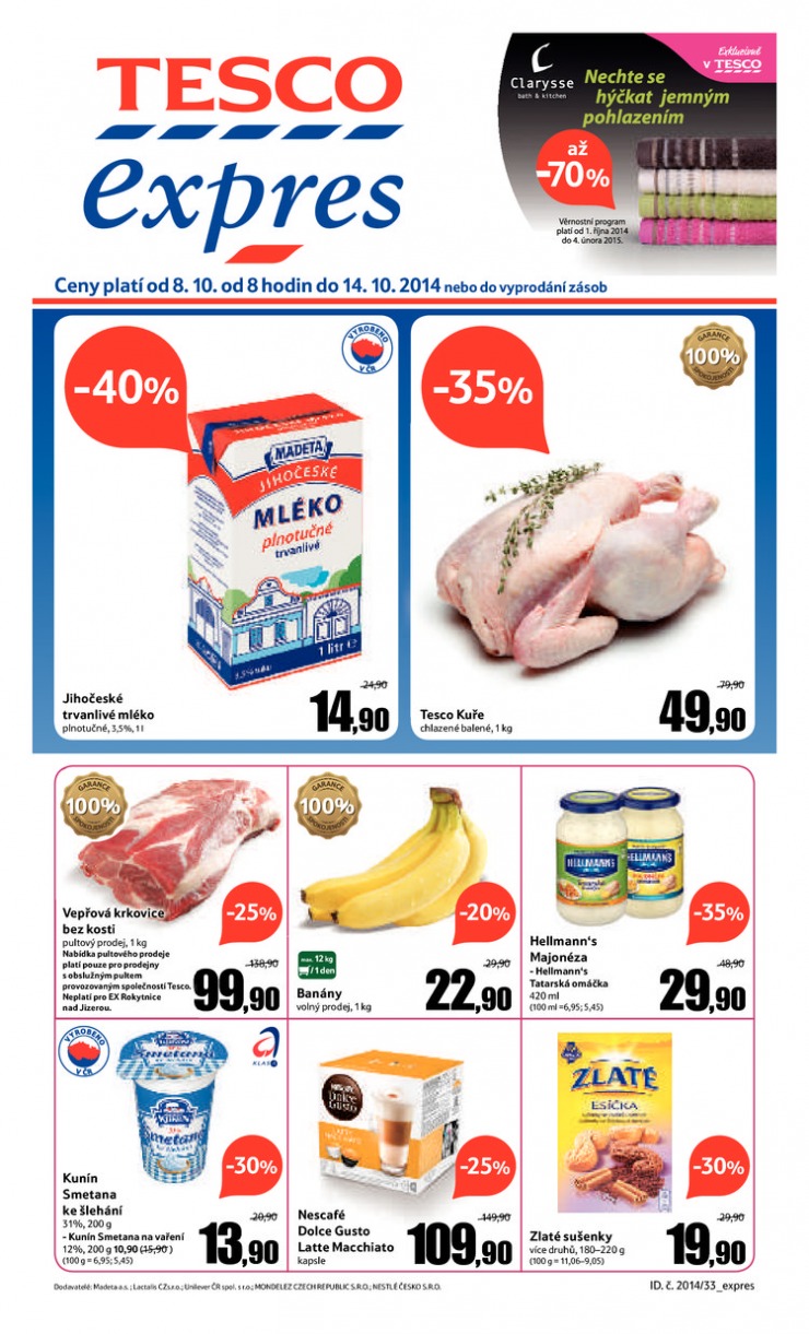 letk Tesco Expres obchody od 8.10.2014 strana 1