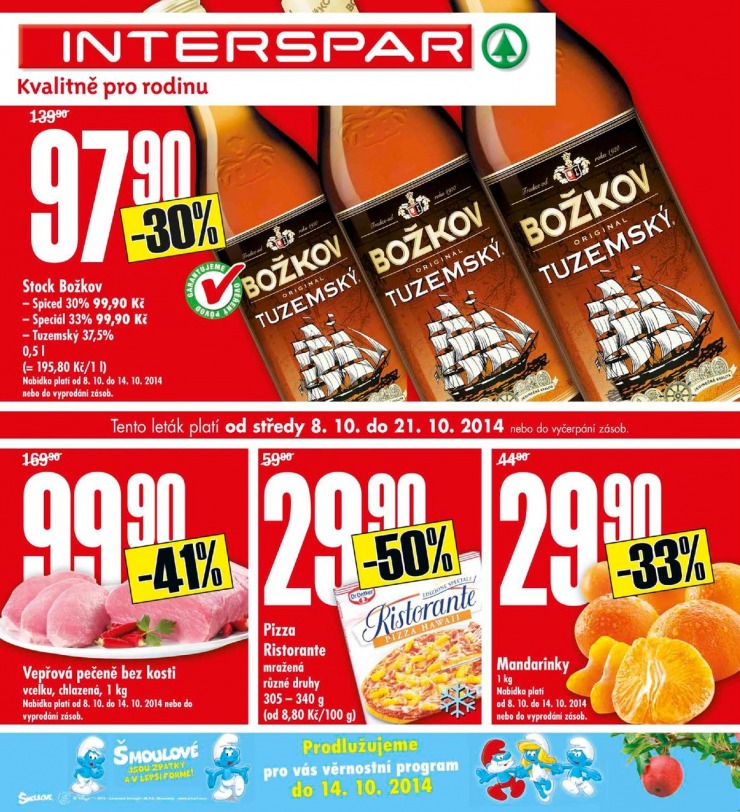leták Interspar Akční nabídka od 8.10.2014 strana 1