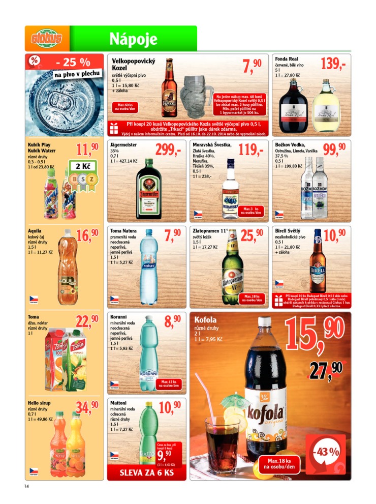 leták Globus Naše noviny od 16.10.2014 strana 1 leták Globus Naše noviny od 16.10.2014 strana 1