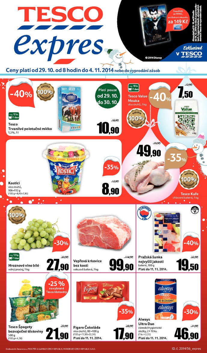 letk Tesco Expres obchody od 29.10.2014 strana 1