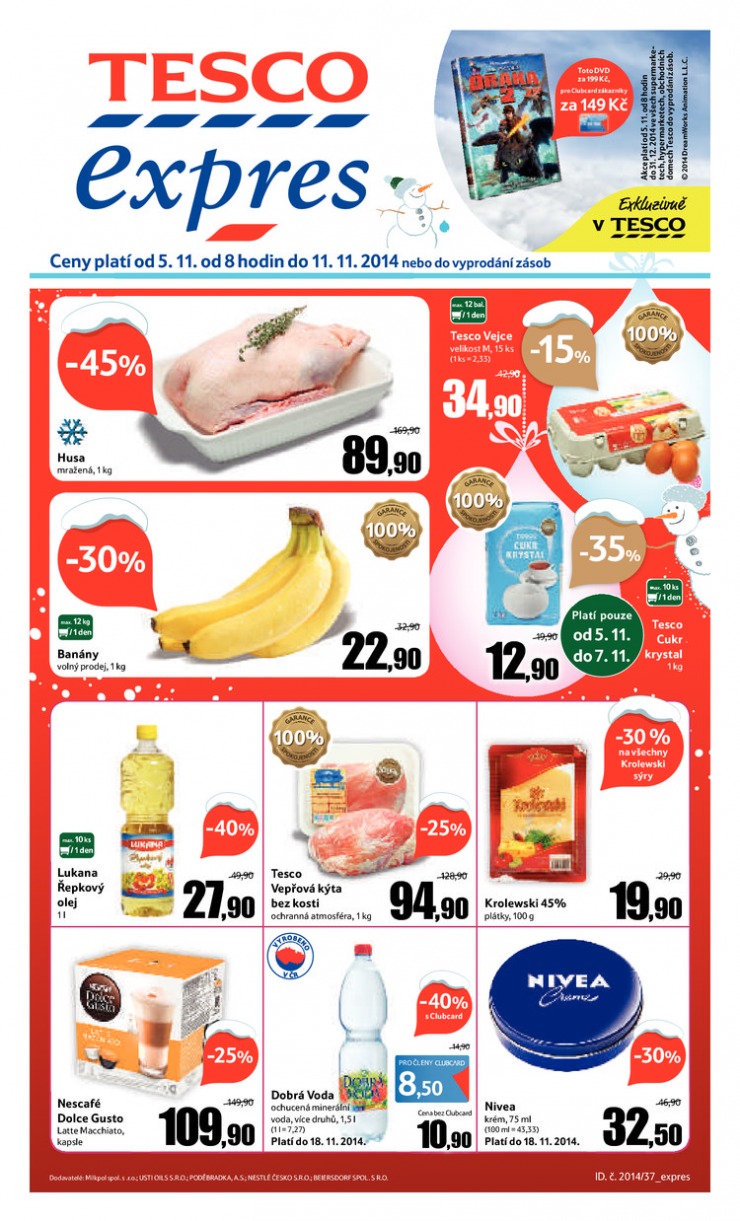 letk Tesco Expres obchody od 5.11.2014 strana 1