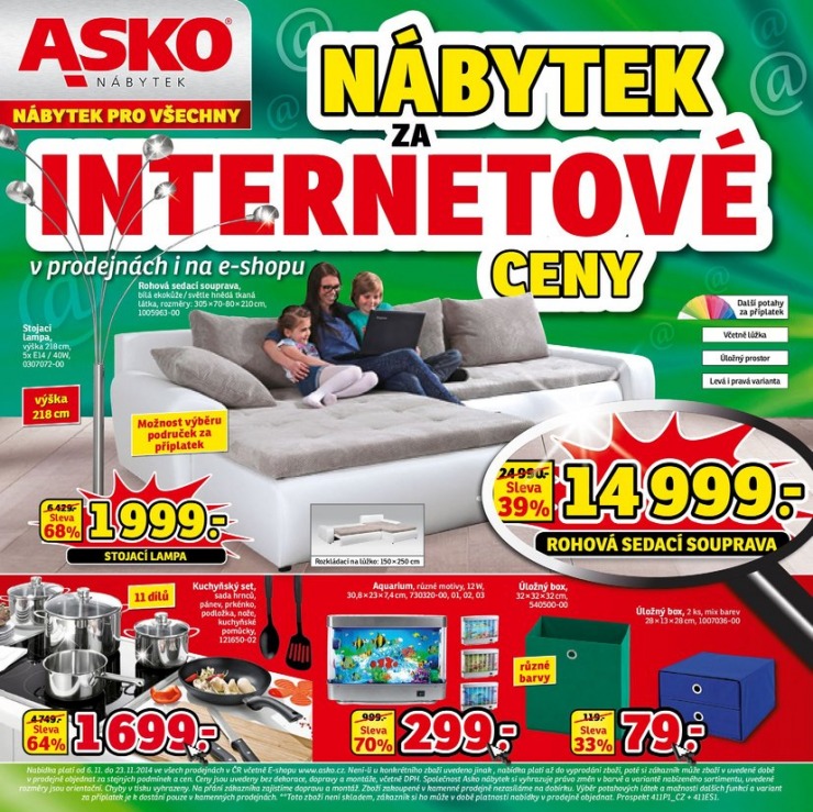 leták Asko nábytek katalog od 6.11.2014 strana 1